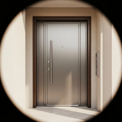 Porte blind&eacute;e moderne dans une maison s&eacute;curis&eacute;e